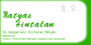matyas hintalan business card